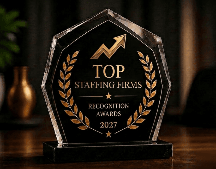 Top Staffing Companies 2027 Recognition Award Trophy